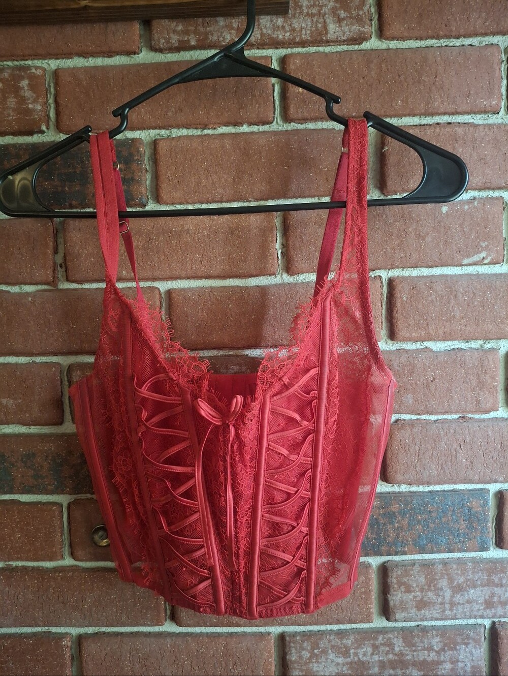 Victoria's Secret Red Lace Corset Bustier